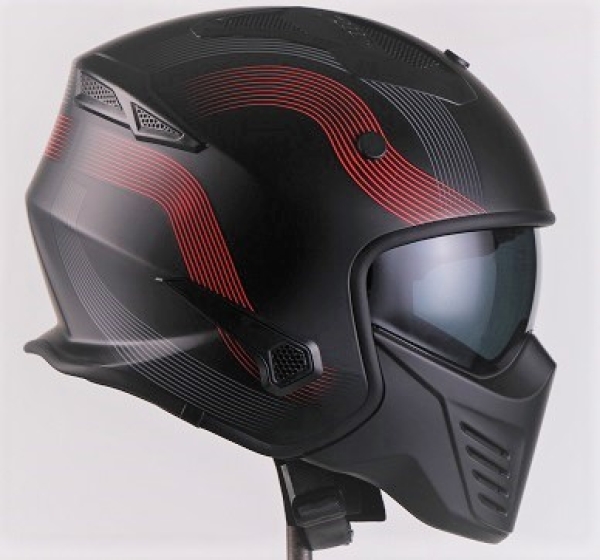 Helm VITO JET BRUZANO schwarz-matt/rot